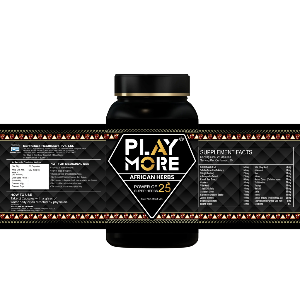 Play More African Herbs Capsules – For Maximum Vigor & Vitality (60 Caps)