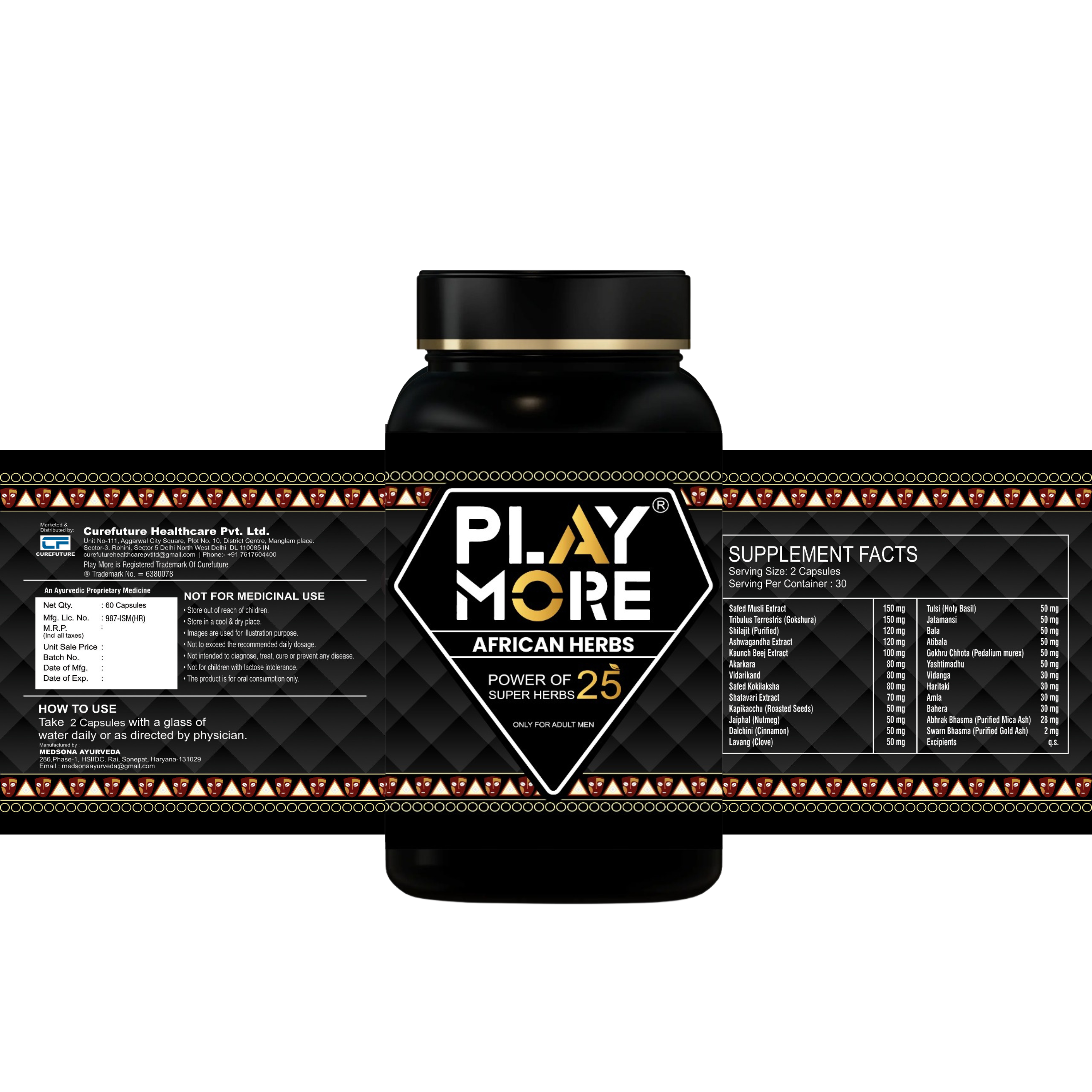 Play More African Herbs Capsules – For Maximum Vigor & Vitality (60 Caps)