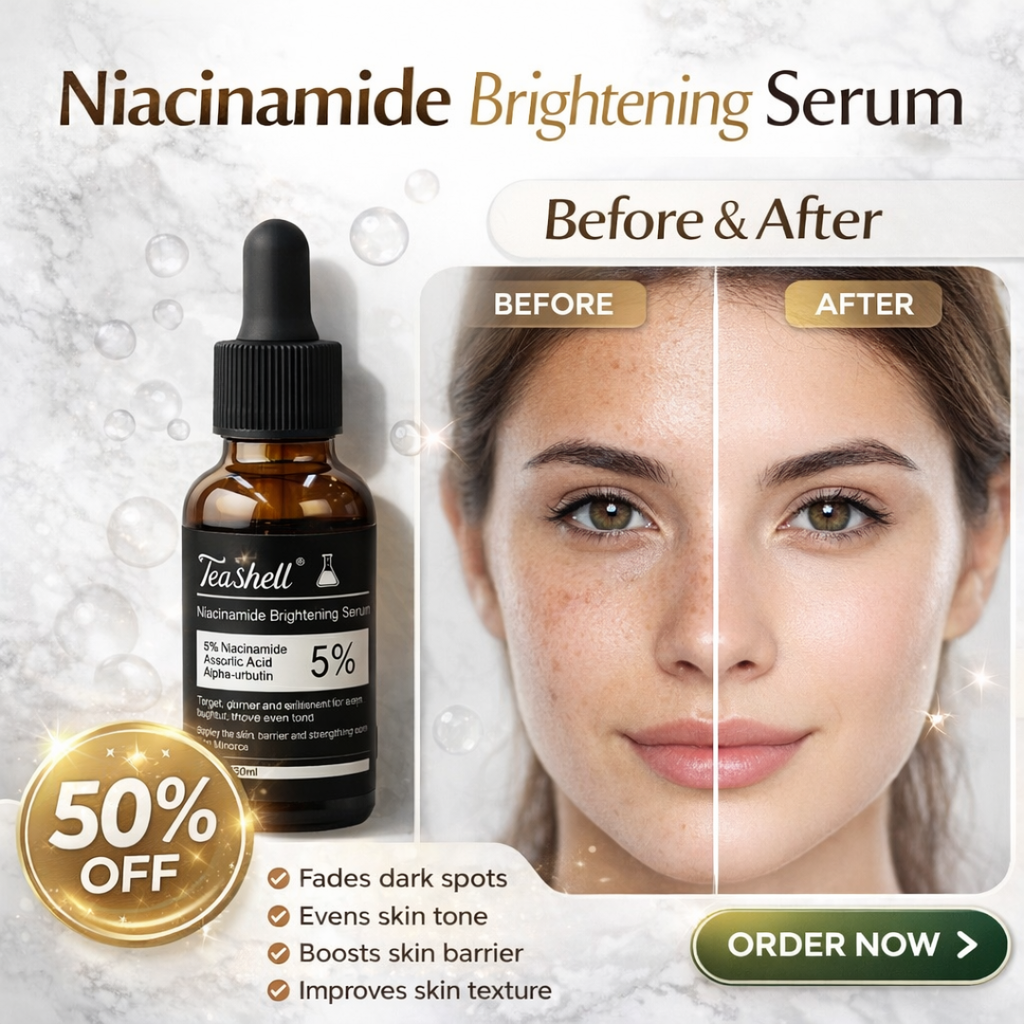 Teashell Niacinamide Brightening Serum Fades Dark Spots, Evens Skin Tone & Boosts Glow (Copy)