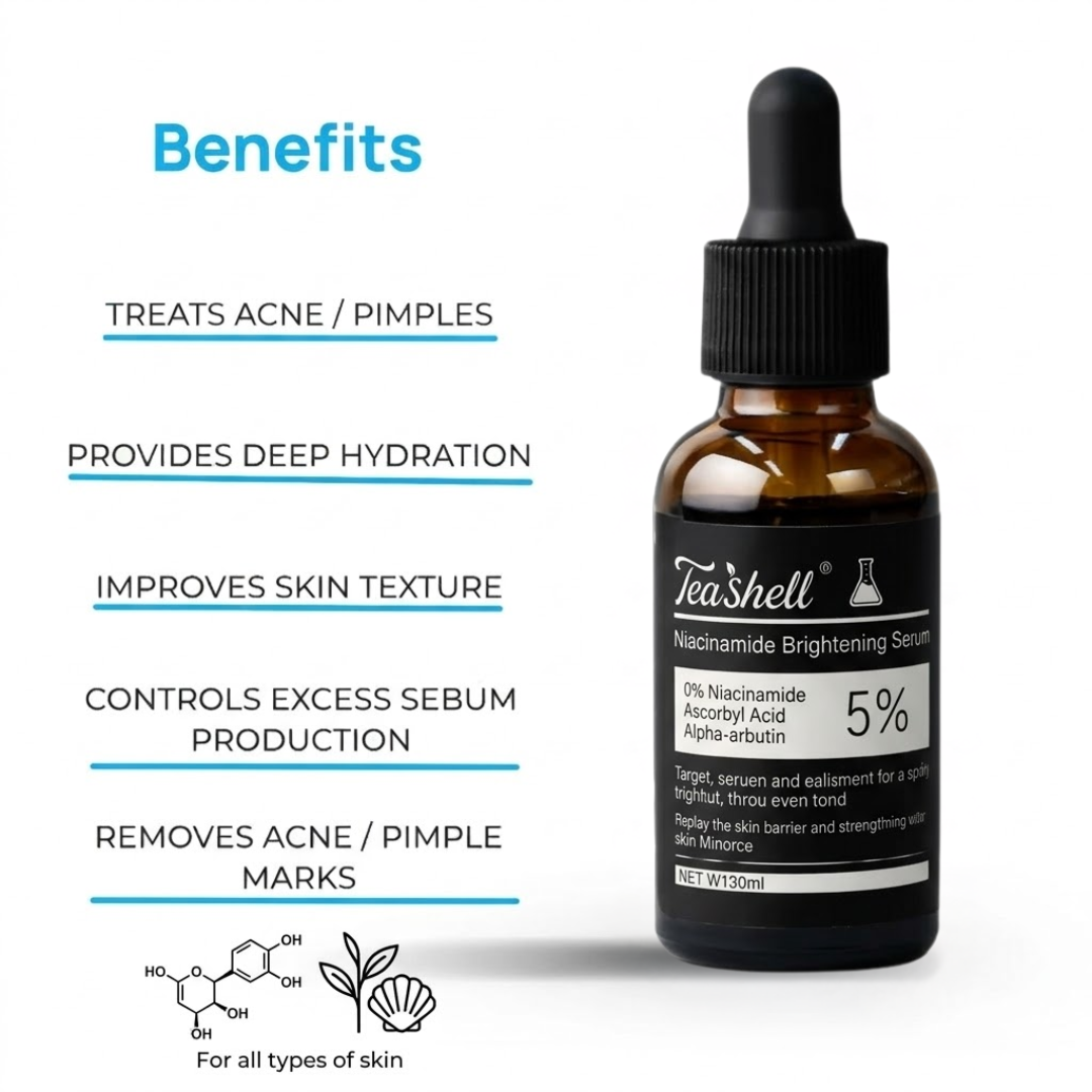 Teashell Niacinamide Brightening Serum Fades Dark Spots, Evens Skin Tone & Boosts Glow (Copy)