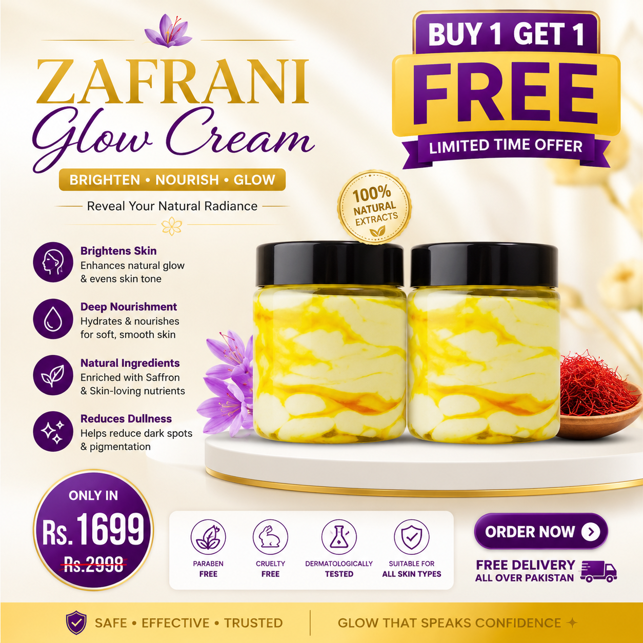 ✨ ZAFRANI GLOW CREAM – Reveal Your Natural Glow