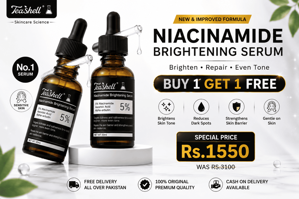 Teashell Niacinamide Brightening Serum |BUY ONE GET ONE FREE/ Fades Dark Spots, Evens Skin Tone & Boosts Glow